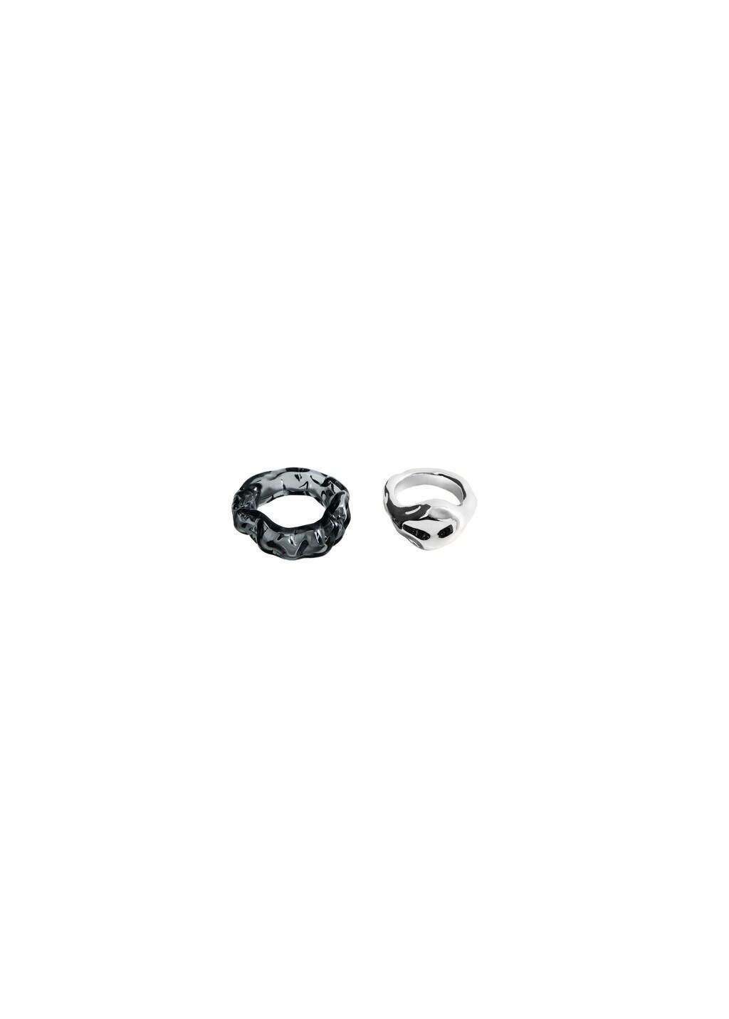 Silver Set Of Rings With Irregular Design, Silver, large image number 4
