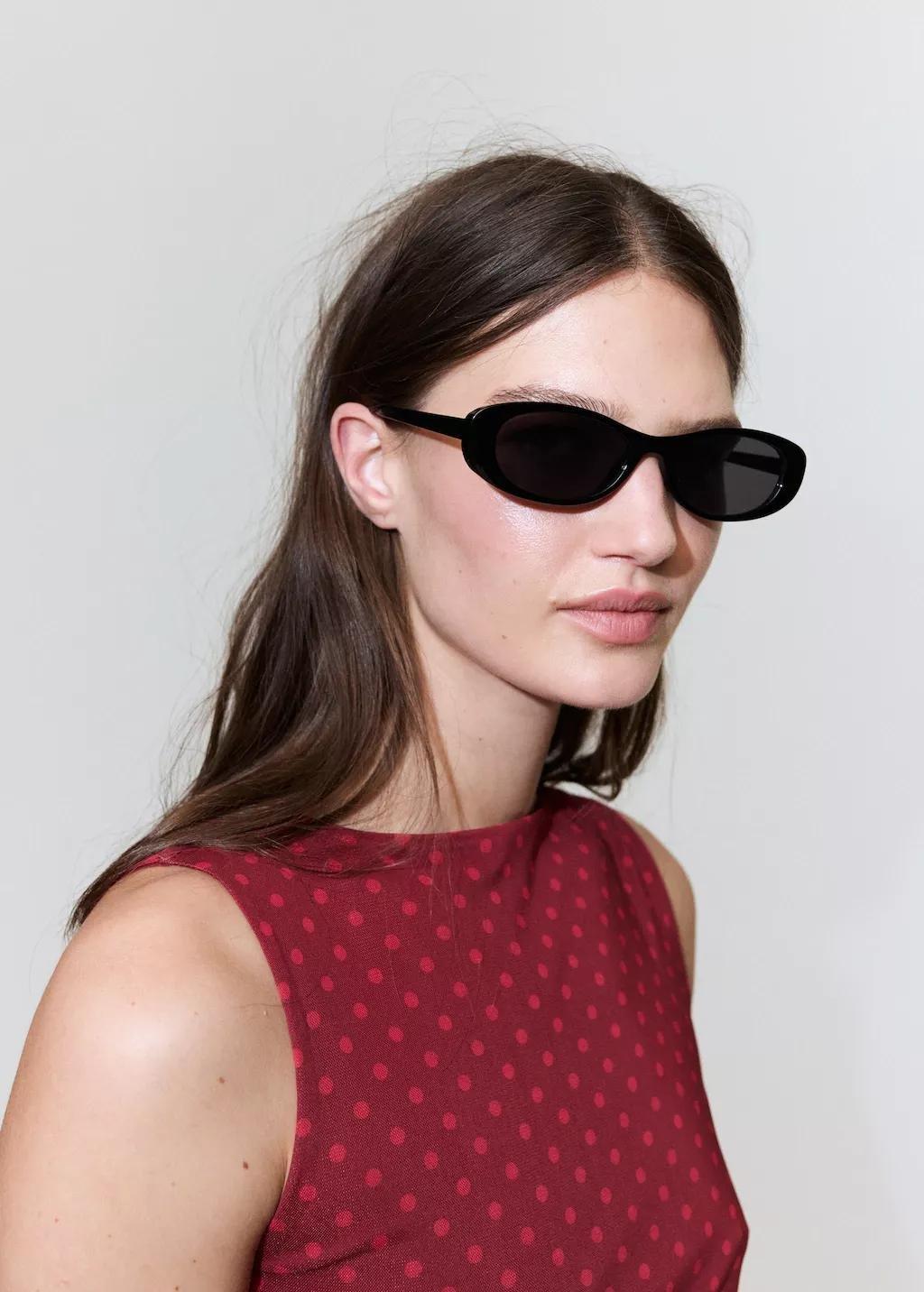 Red Polka Dot Print Tulle Top, 0201_70, large image number 4