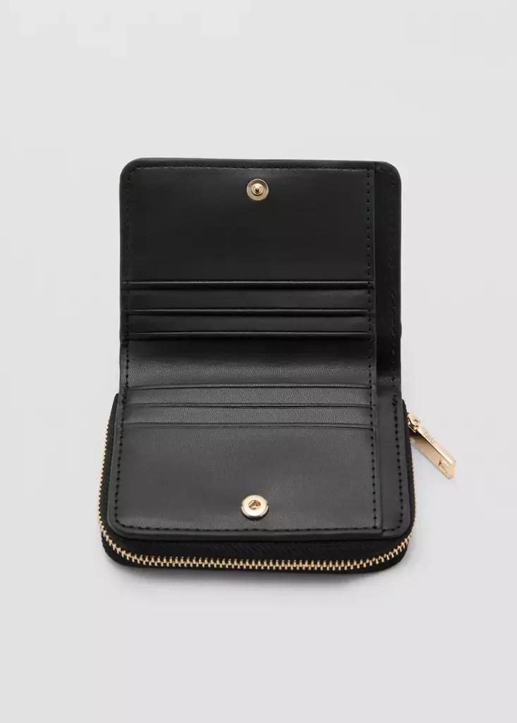 Black Medium Glossy Croc Wallet, Black, large image number 6