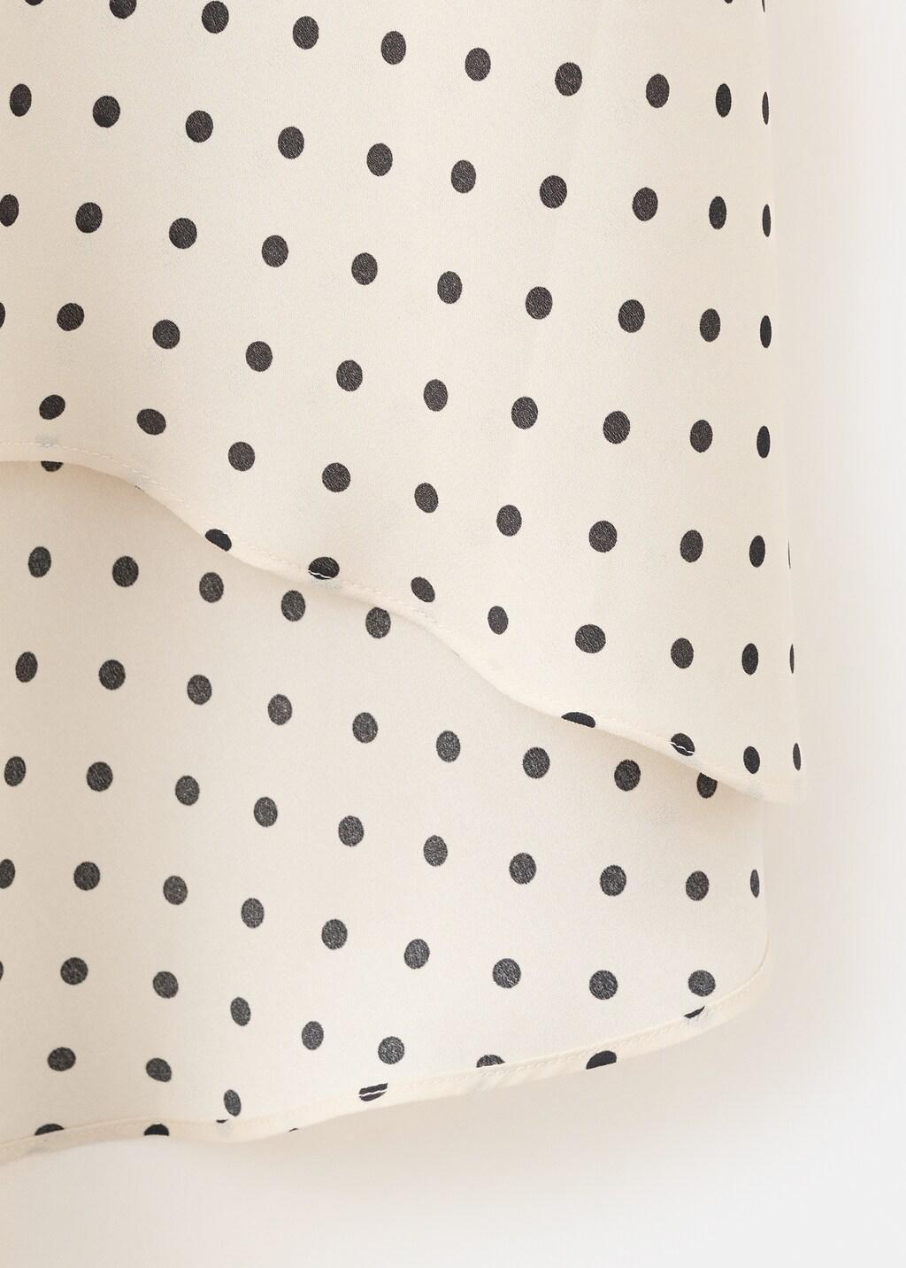 Beige Polka Dot Skirt With Asymmetric Hem, Light Beige, large image number 1