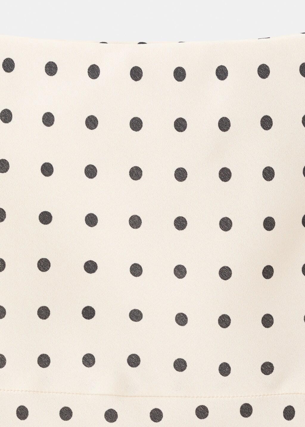 Beige Polka Dot Skirt With Asymmetric Hem, Light Beige, large image number 5