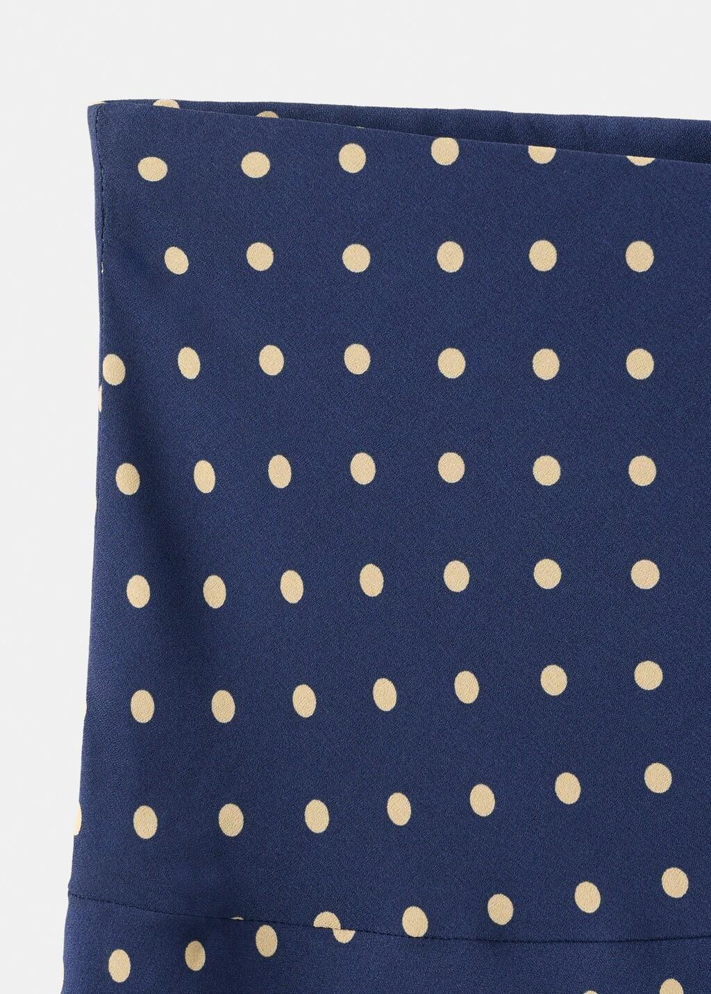 Navy Polka Dot Skirt With Asymmetric Hem, Navy, medium