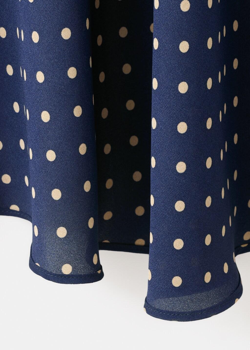 Navy Polka Dot Skirt With Asymmetric Hem, Navy, large image number 5