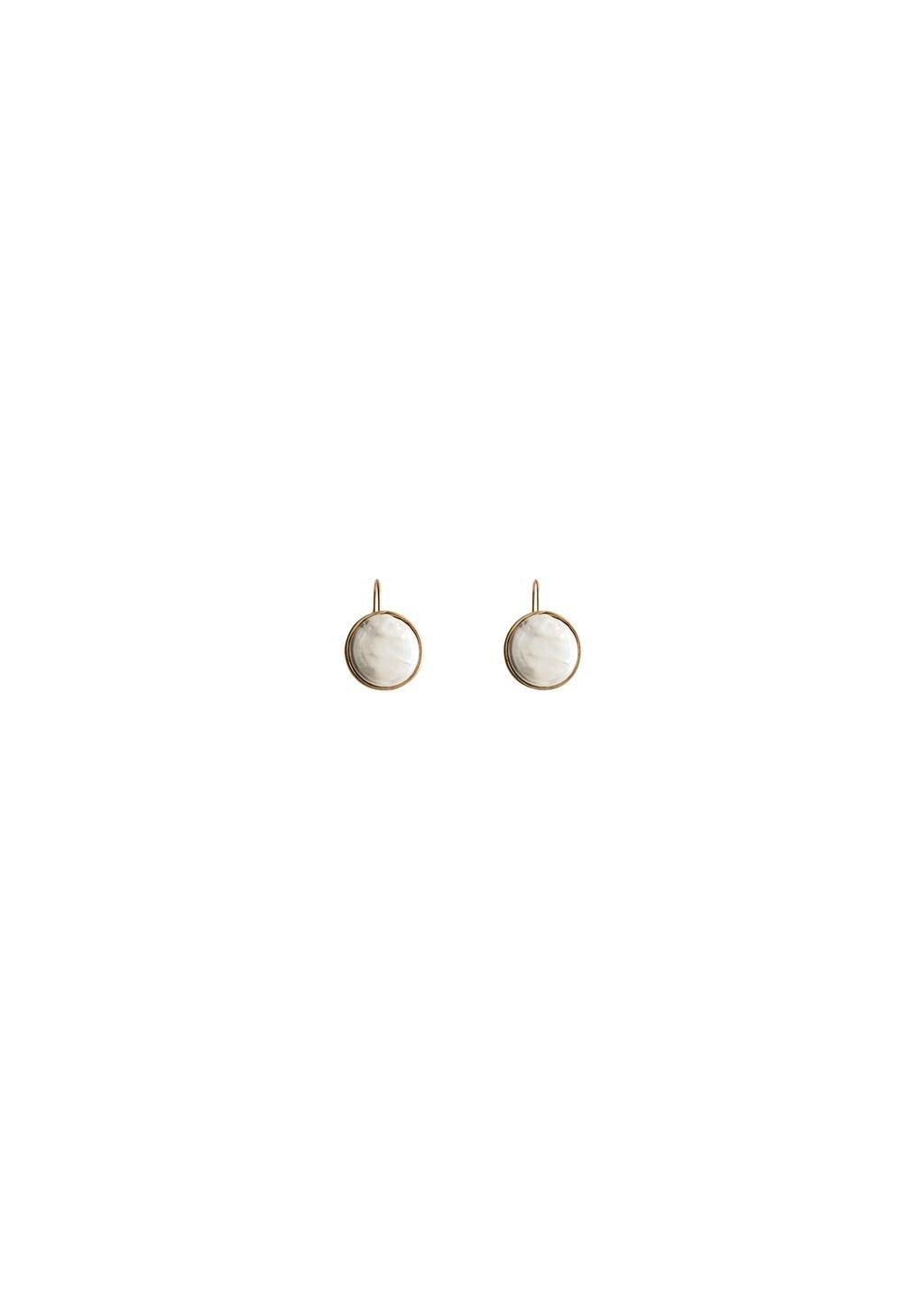 GOLD Round resin earrings, Gold, medium