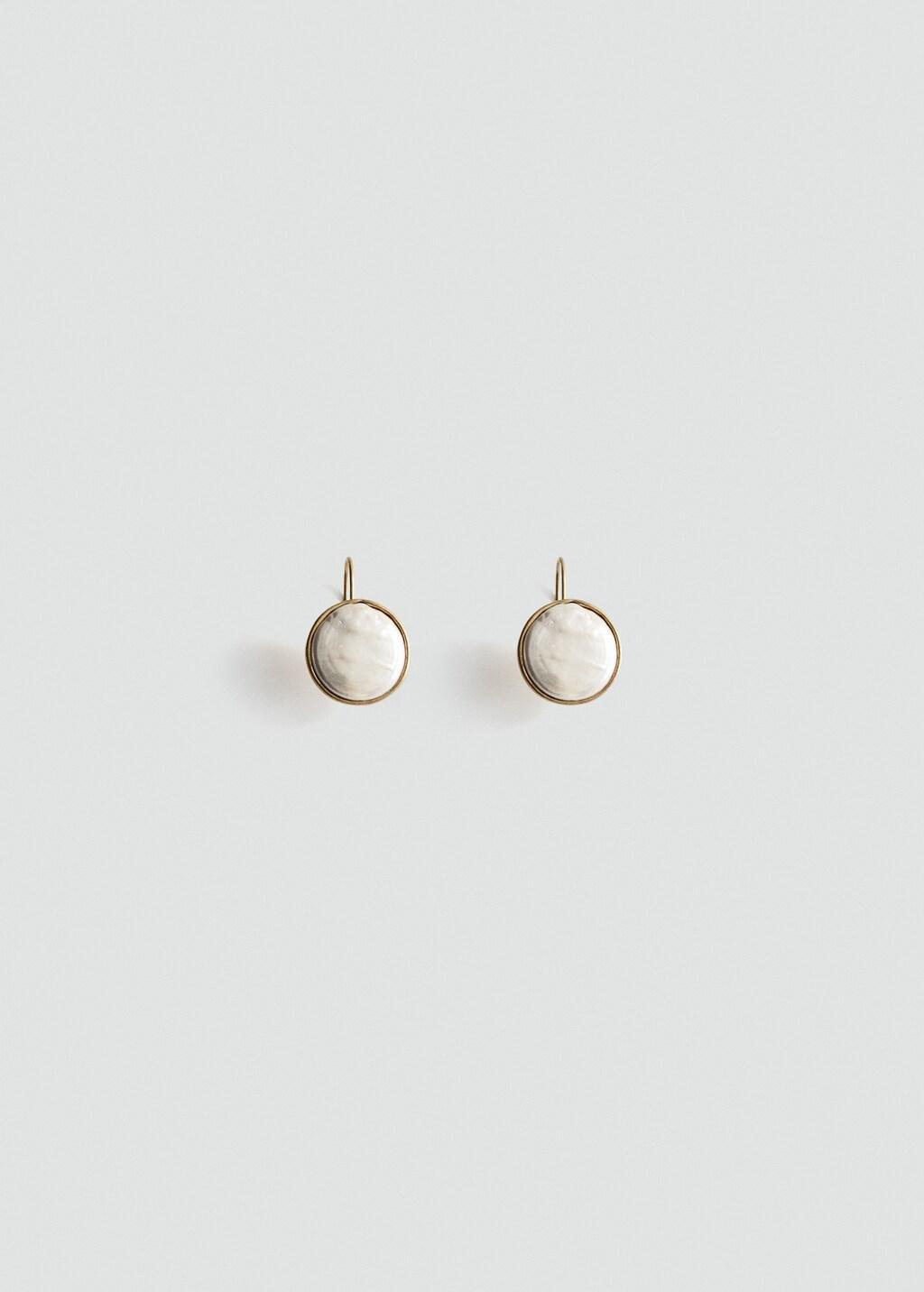 GOLD Round resin earrings, Gold, medium