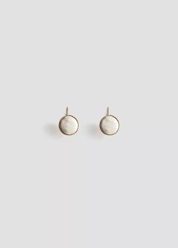 GOLD Round resin earrings, Gold, large image number 3
