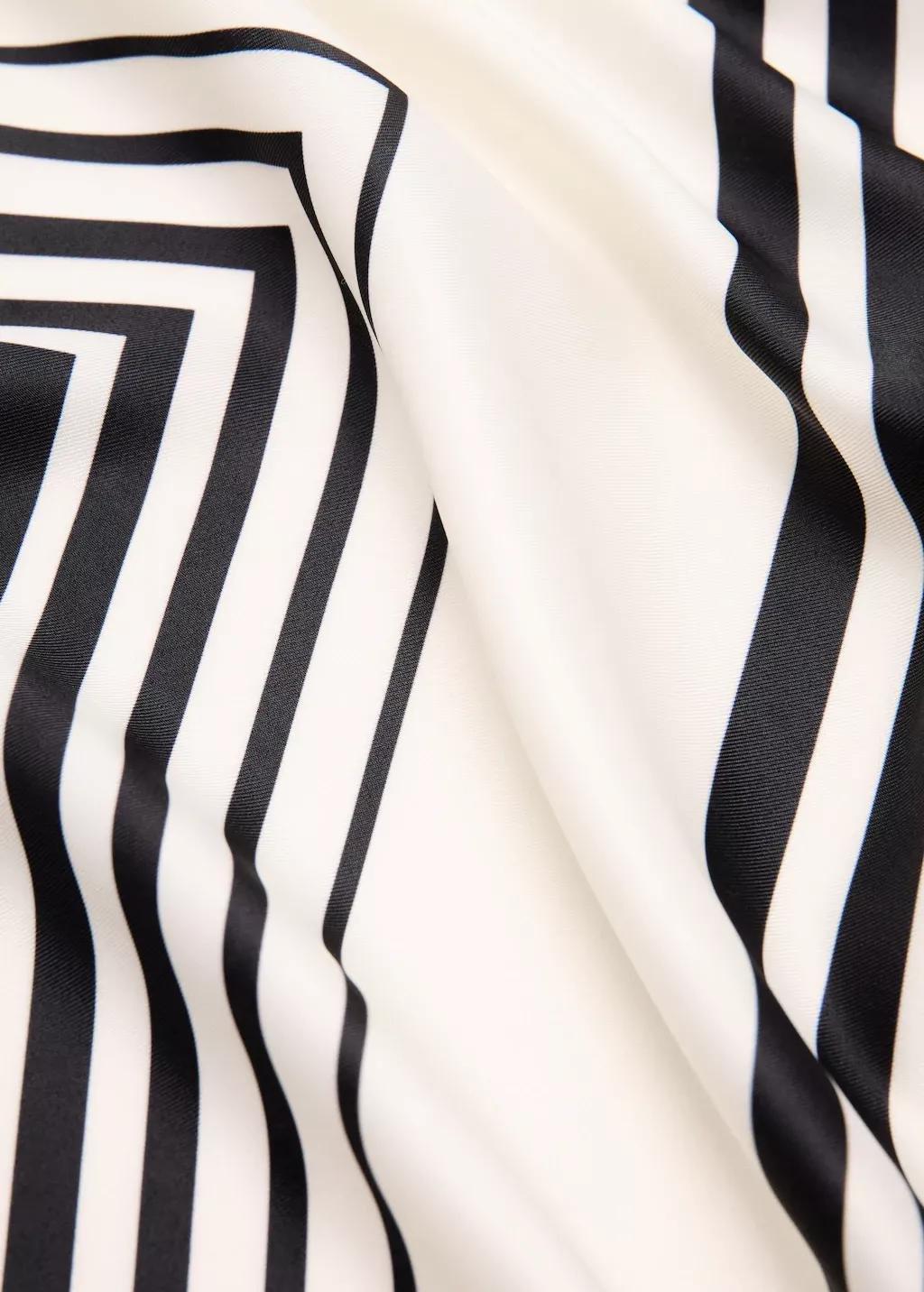 Beige Geometric Printed Foulard, Light Beige, large image number 0