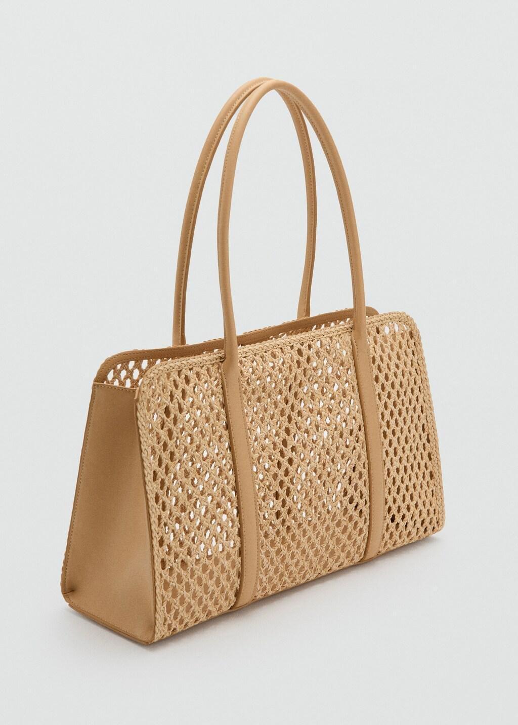 Beige Braided Shoulder Bag, Light Beige, large image number 0