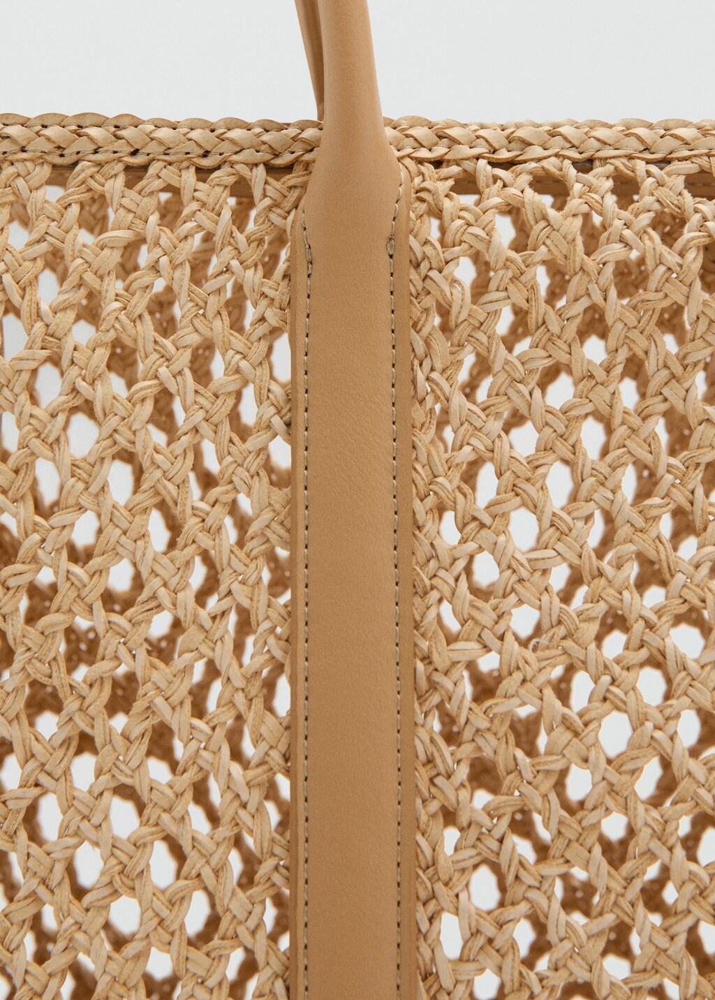 Beige Braided Shoulder Bag, Light Beige, medium
