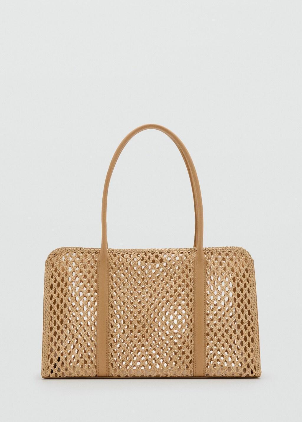 Beige Braided Shoulder Bag, Light Beige, large image number 3