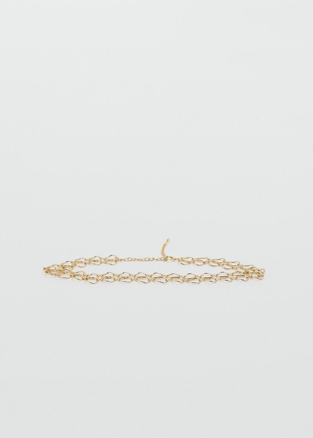 Gold Double Chain Ring Belt, Gold, large image number 3
