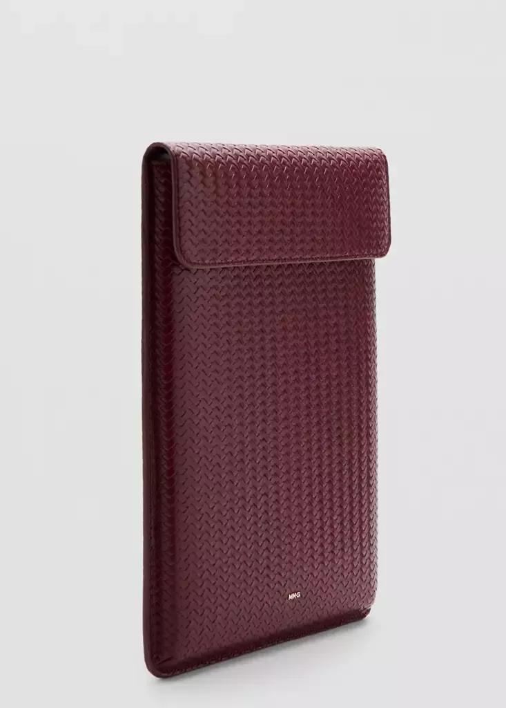 Red Braided Laptop Sleeve, Dark Red, medium