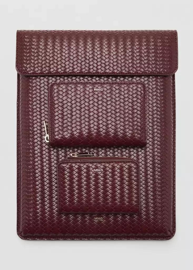Red Braided Laptop Sleeve, Dark Red, large image number 3