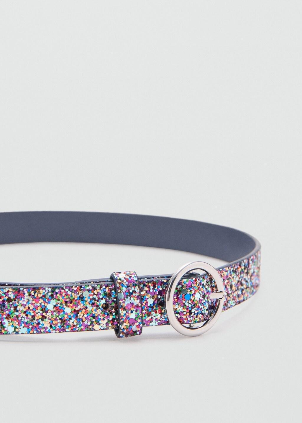 Blue Glitter Belt, Kids Girls, Navy, medium