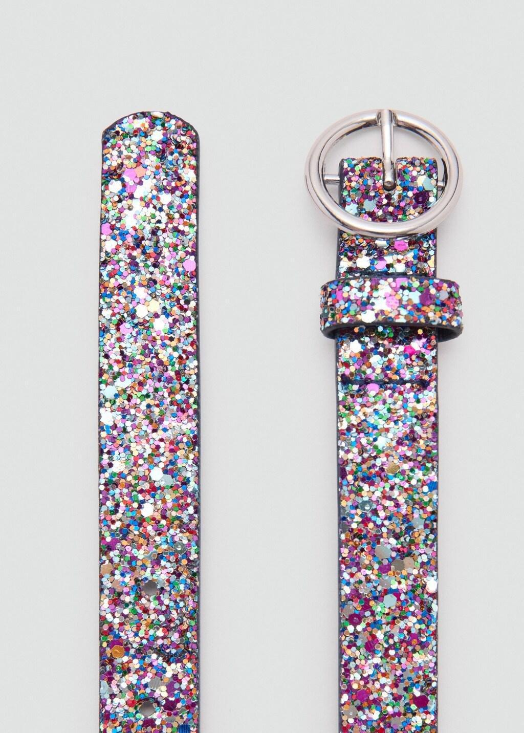 Blue Glitter Belt, Kids Girls, Navy, medium