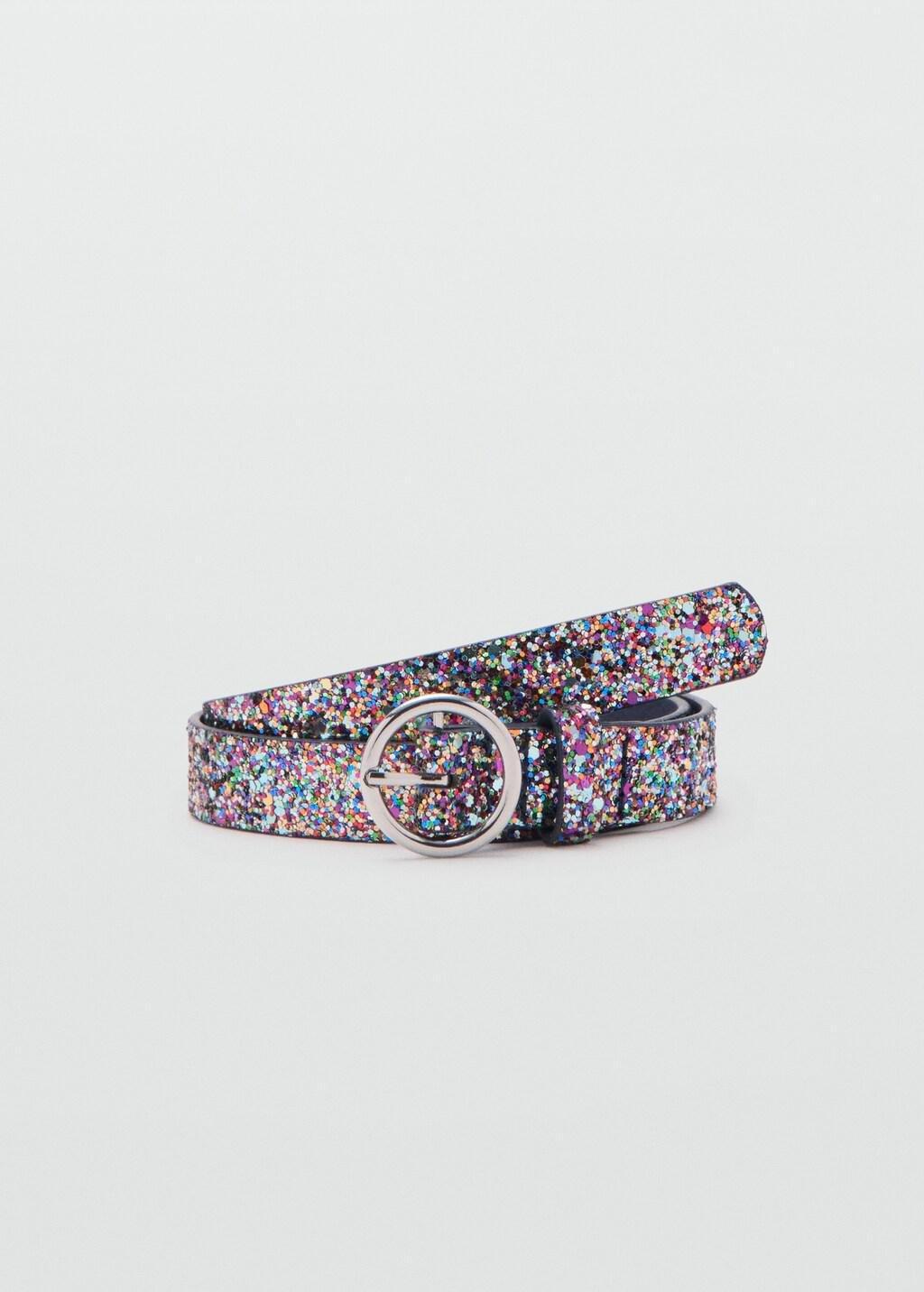 Blue Glitter Belt, Kids Girls, Navy, large image number 3