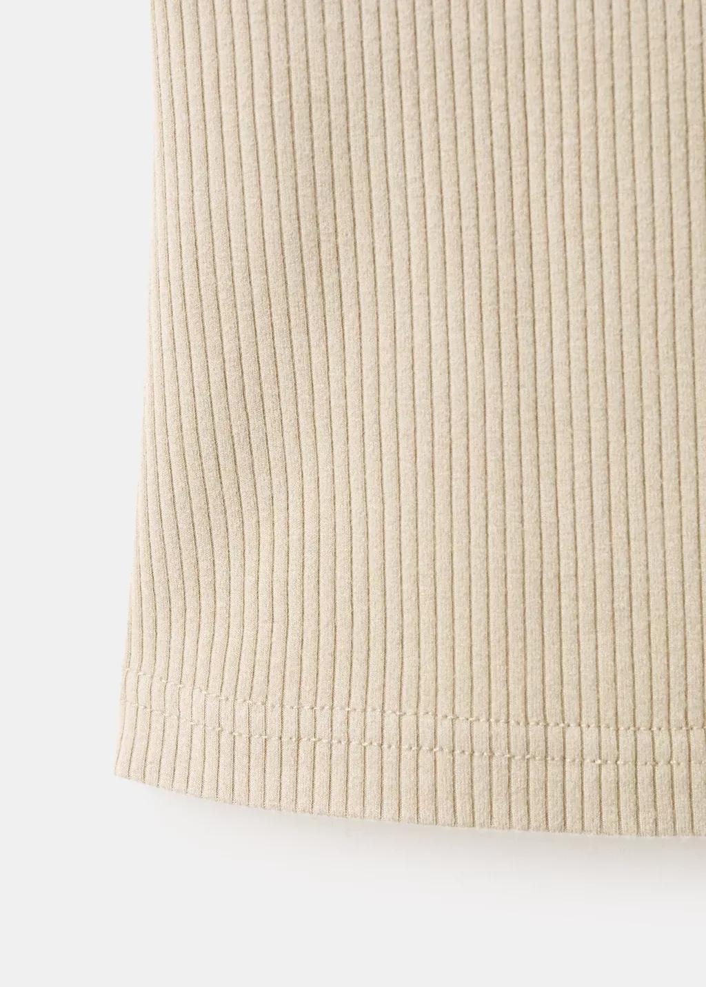 Brown Fitted Top With Lace Detail, Light Pastel Brown, large image number 5