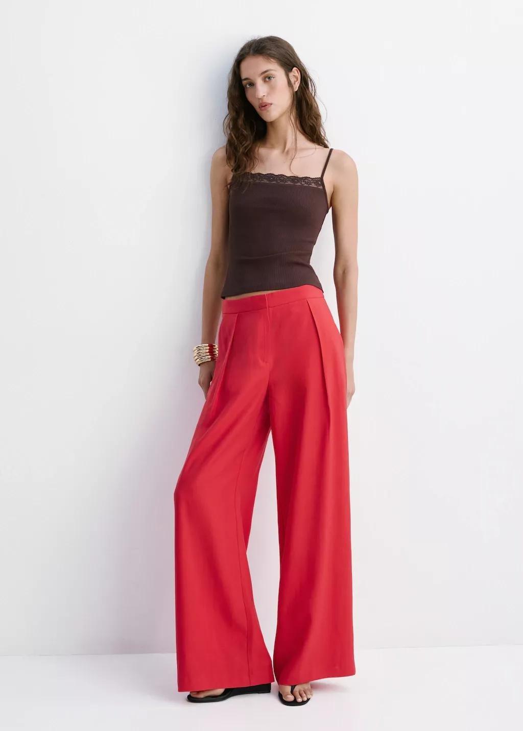 Brown Fitted Top With Lace Detail, Brown, medium