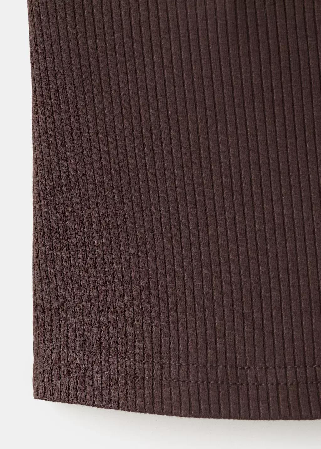 Brown Fitted Top With Lace Detail, Brown, large image number 5