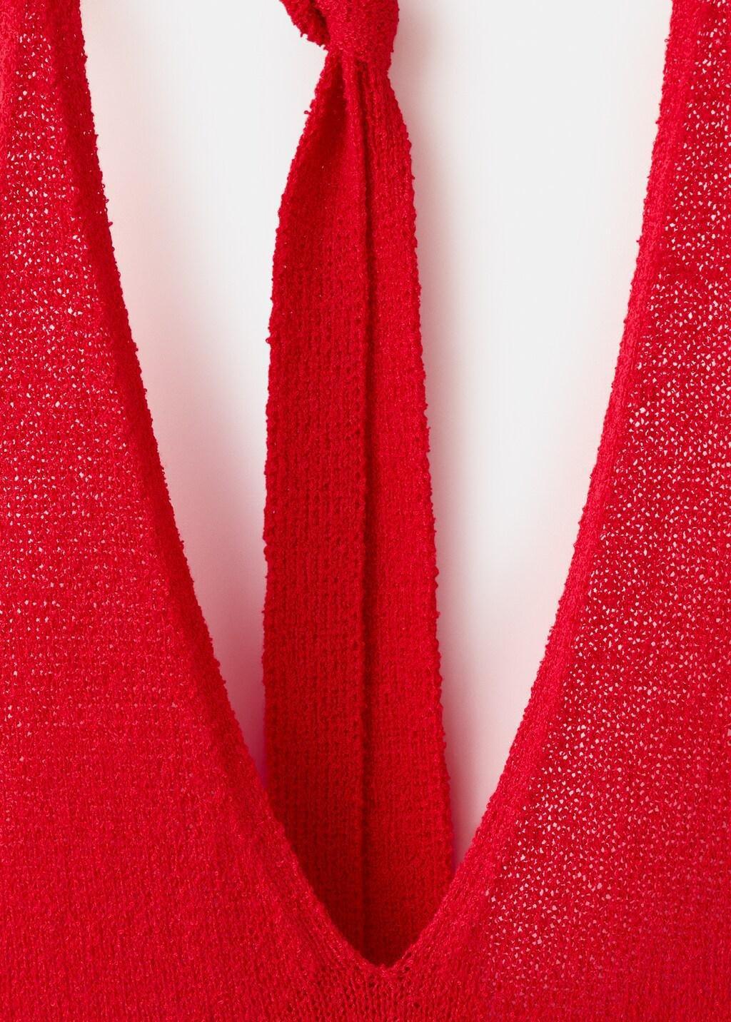 Red Halter Knit Dress, Red, large image number 1