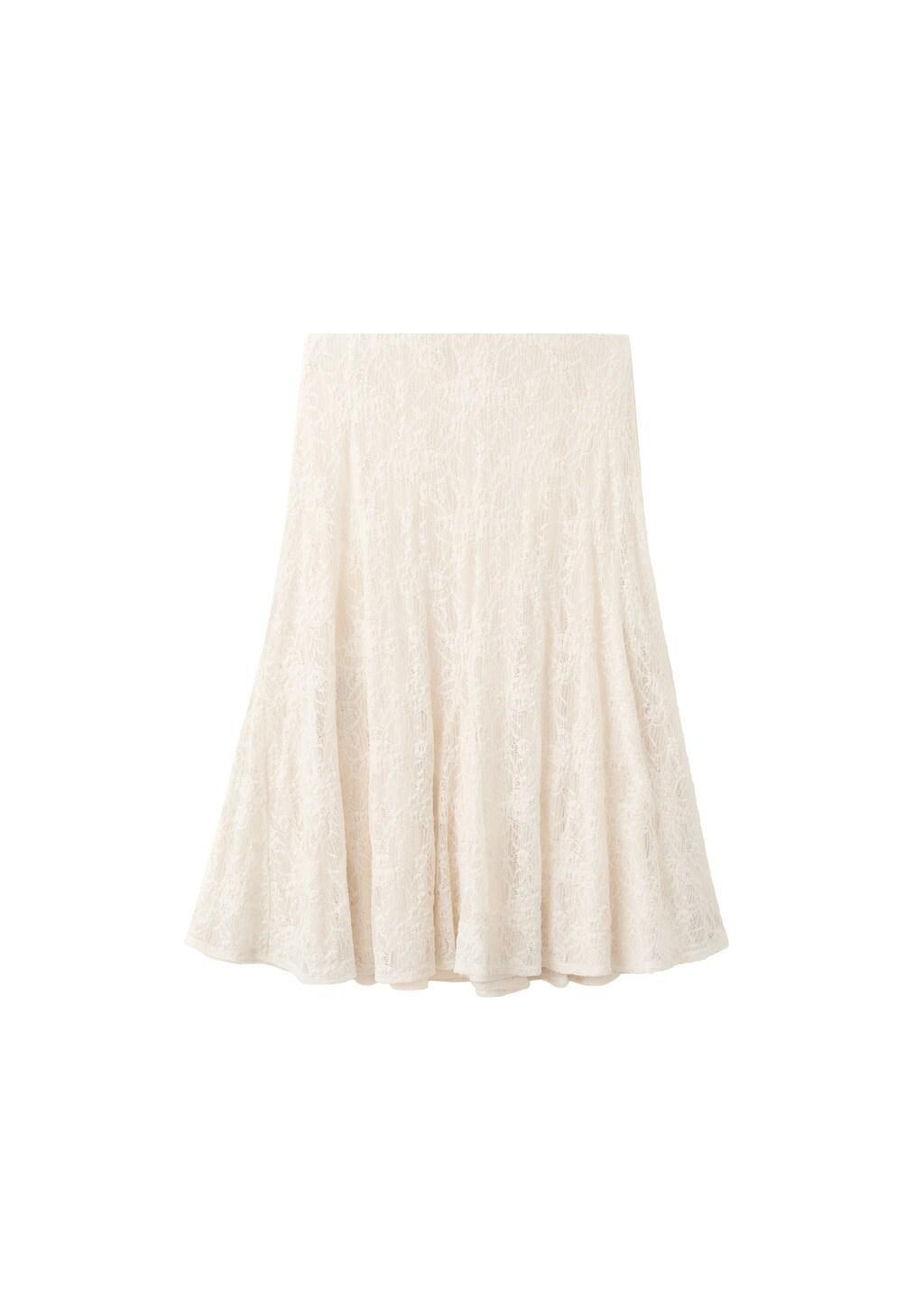 White Midi skirt with broderie anglaise details, Natural White, large image number 5