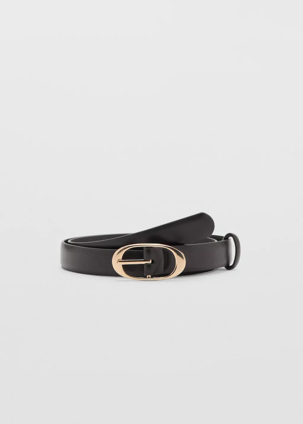 Black Oval Buckle Belt, Black, large image number 3
