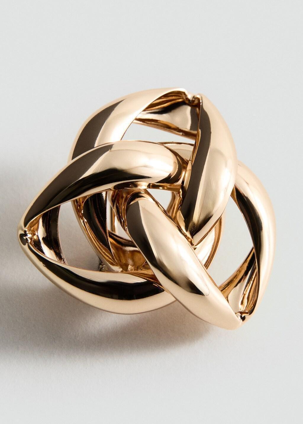 Gold Intertwined Knot Earrings, Gold, large image number 1