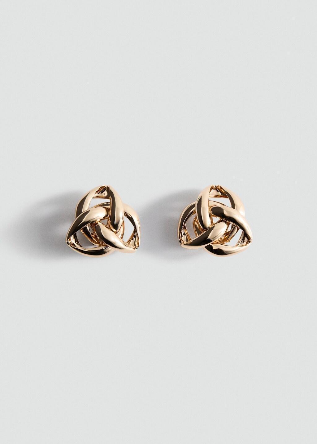 Gold Intertwined Knot Earrings, Gold, large image number 3