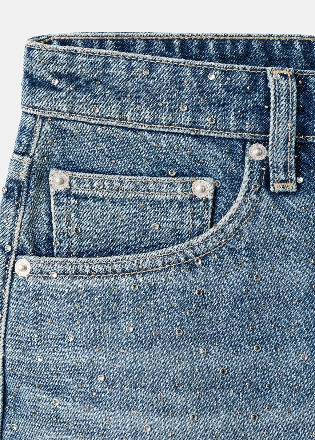 Blue Strass Denim Skirt, Open Blue, large image number 2