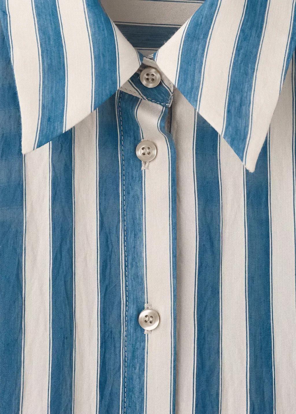 Blue Striped Scarf Shirt Dress, Medium Blue, large image number 1