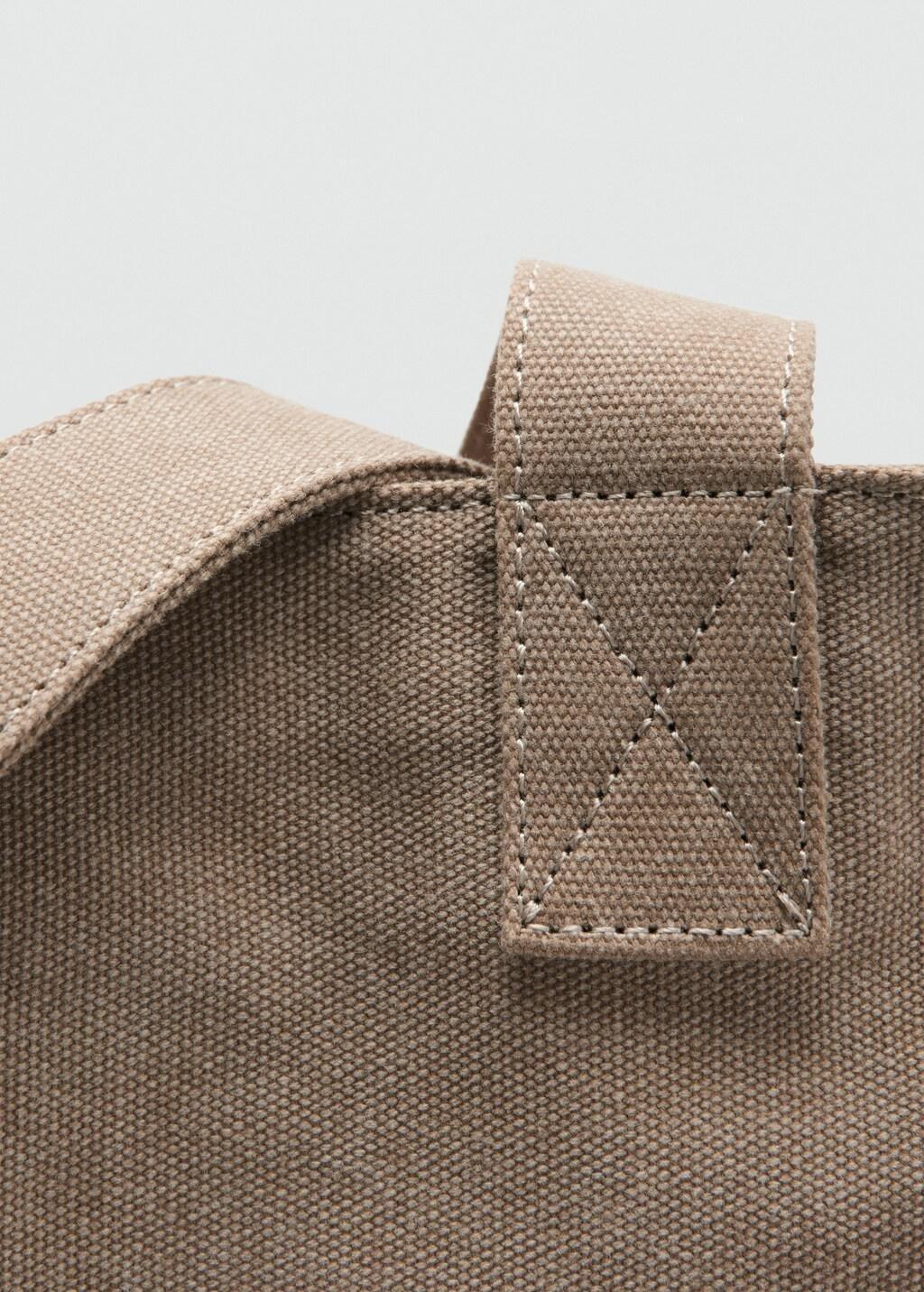 Beige Cotton Tote Bag, Light Beige, large image number 1