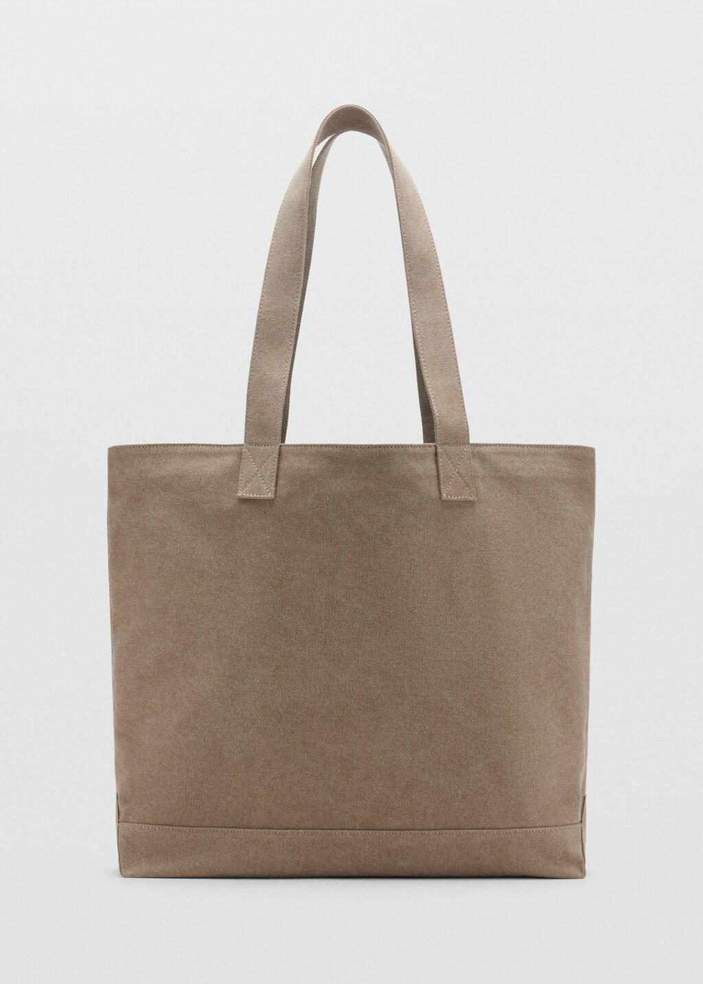 Beige Cotton Tote Bag, Light Beige, large image number 3