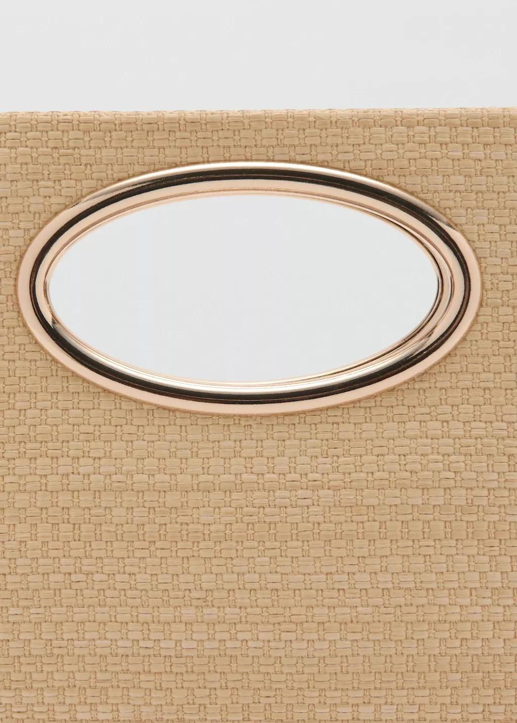 Beige Braided Handbag, Light Beige, large image number 1
