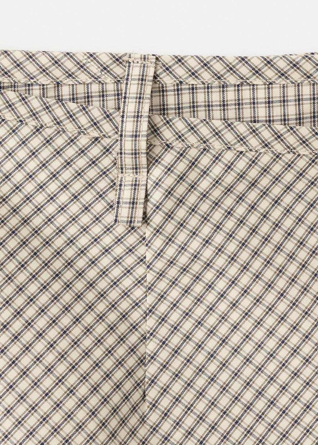 Beige Checked Tie-Waist Skort, Light Beige, large image number 4