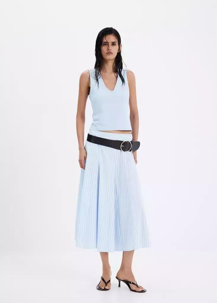 LT-PASTEL BLUE Printed godets skirt, Light-Pastel Blue, large image number 0