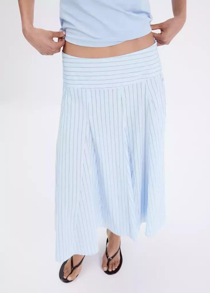 LT-PASTEL BLUE Printed godets skirt, Light-Pastel Blue, large image number 1