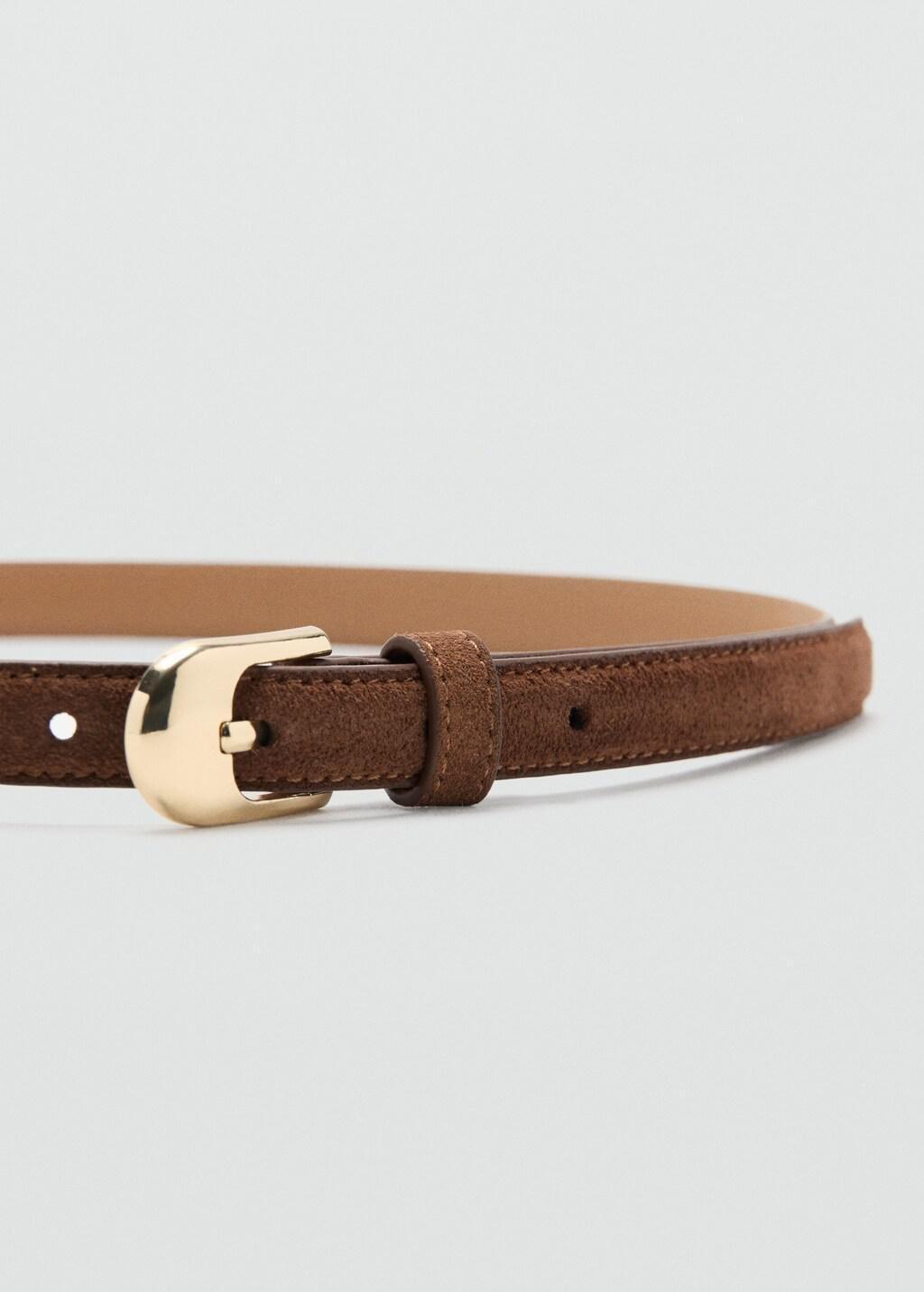 Brown Bovine Leather Belt, Brown, large image number 0