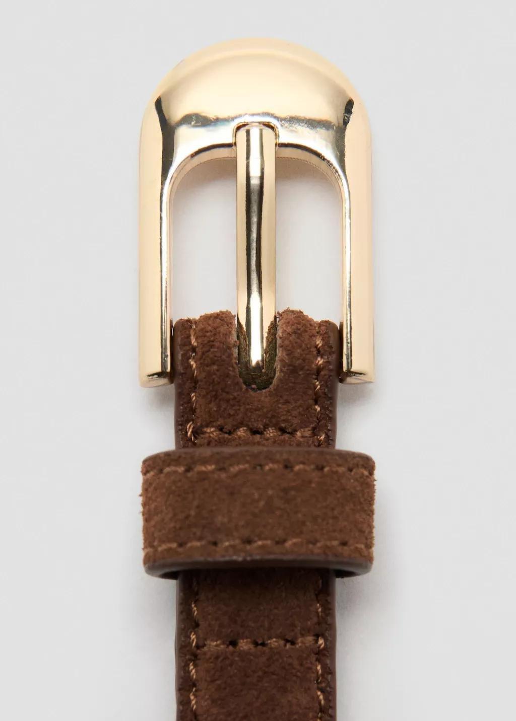 Brown Bovine Leather Belt, Brown, large image number 1