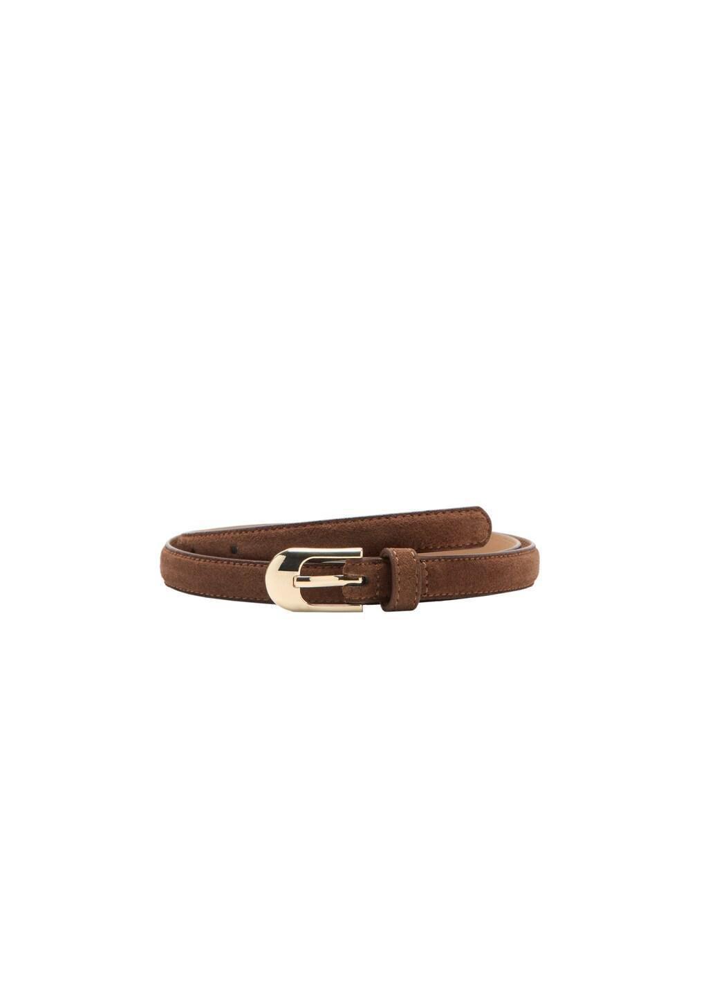 Brown Bovine Leather Belt, Brown, large image number 2