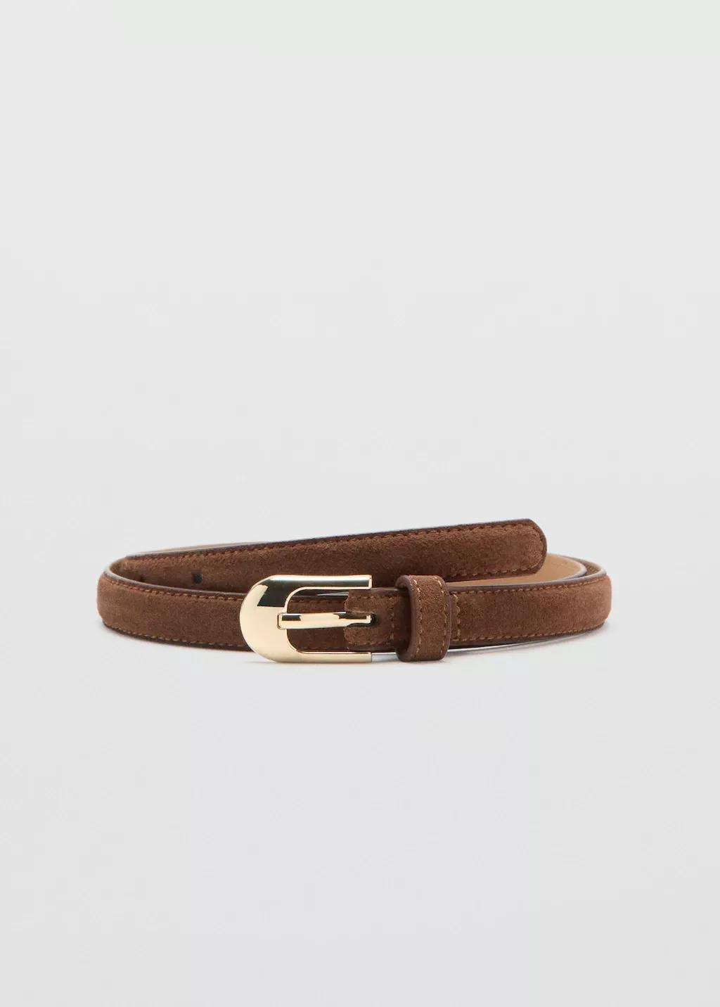 Brown Bovine Leather Belt, Brown, large image number 3