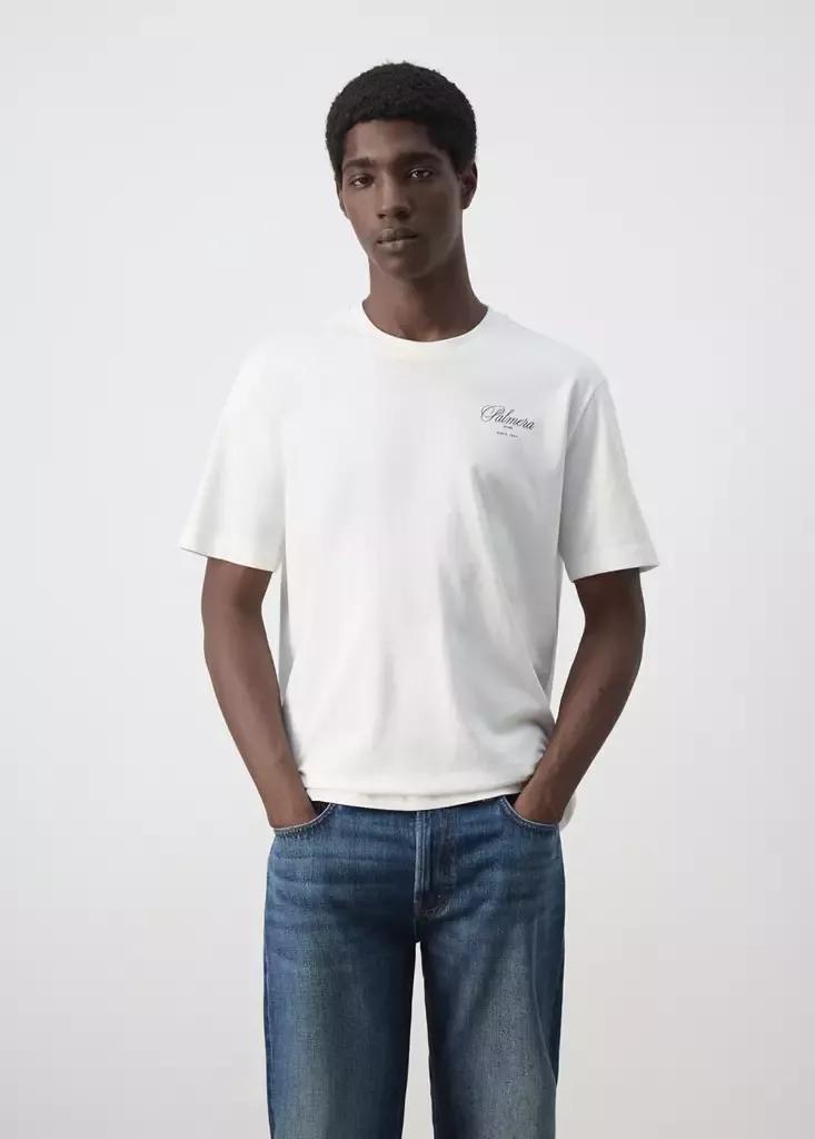 White 100% Cotton Printed T-Shirt, White, medium