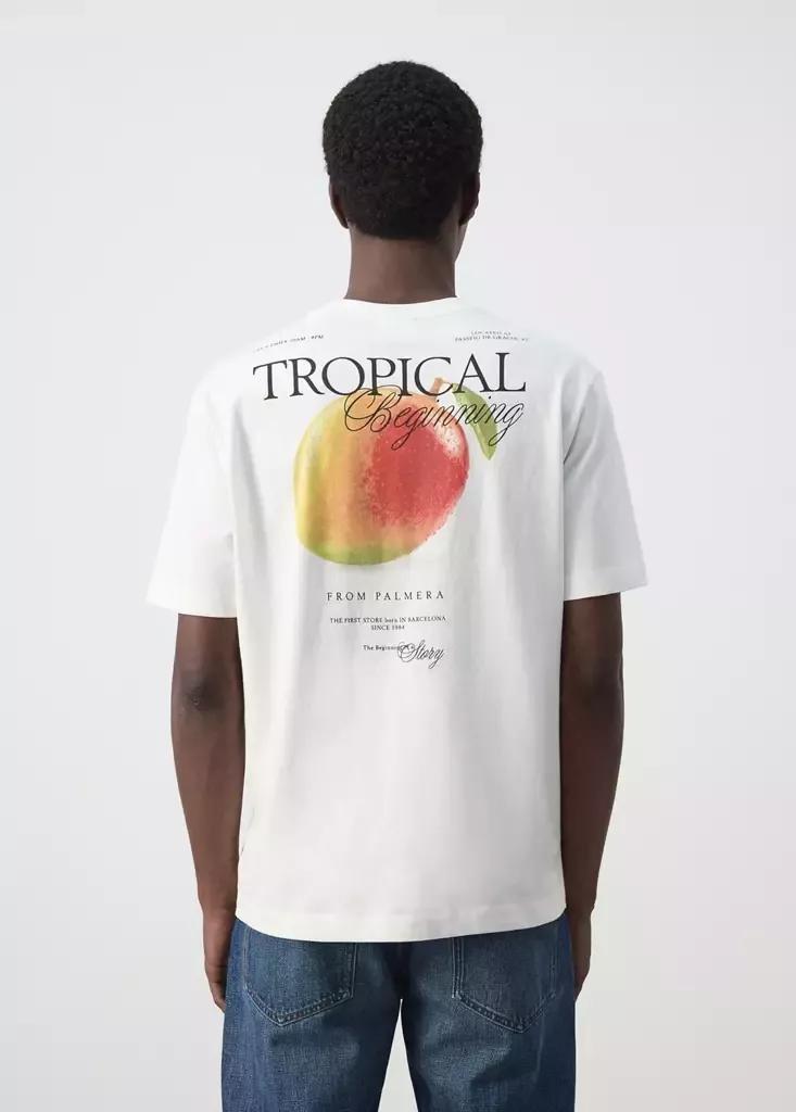 White 100% Cotton Printed T-Shirt, White, large image number 2