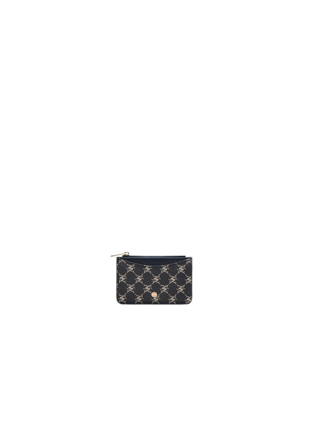 Blue Logo Zip Card Holder, Navy, medium