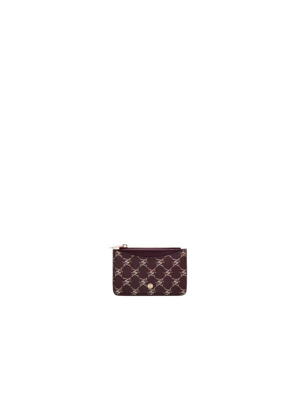 Red Logo Zip Card Holder, Dark Red, medium