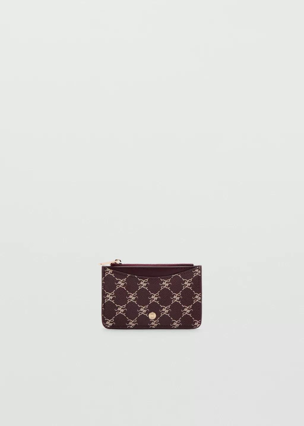 Red Logo Zip Card Holder, Dark Red, large image number 3