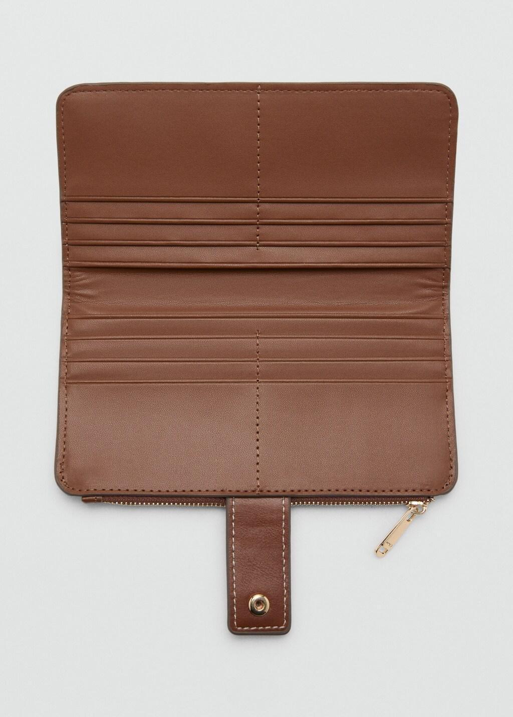 Brown Large Wallet With Logo Print, Brown, large image number 1