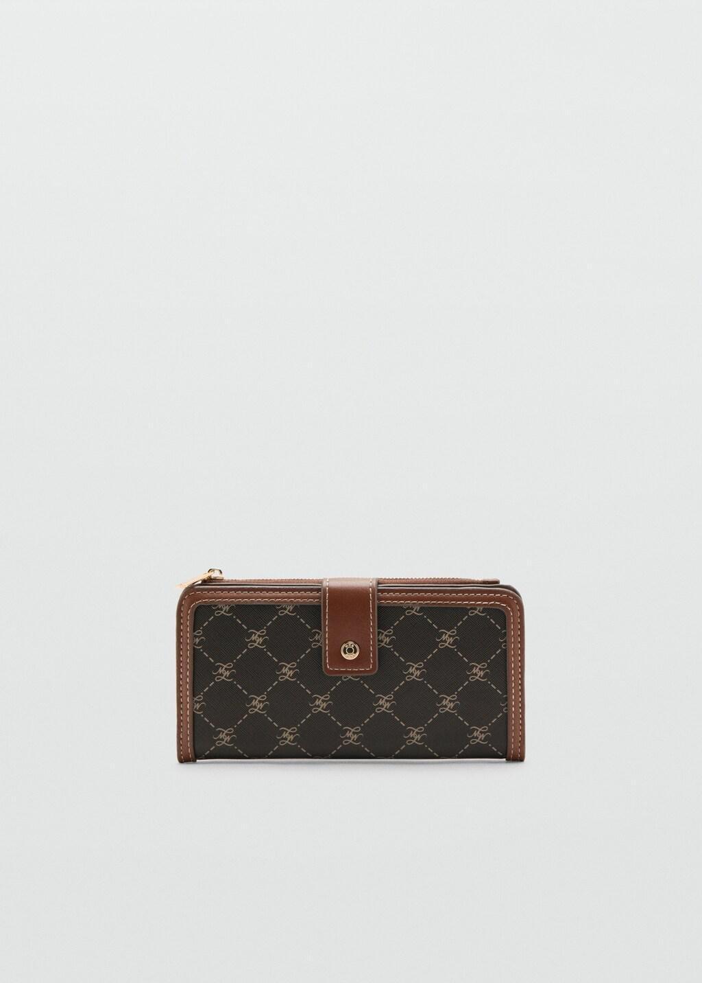 Brown Large Wallet With Logo Print, Brown, large image number 3