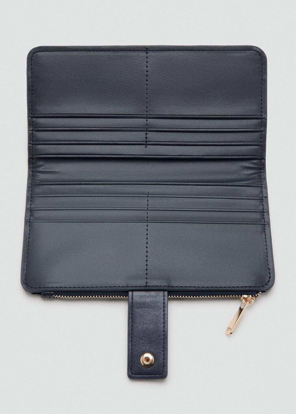 Blue Large Wallet With Logo Print, Navy, medium