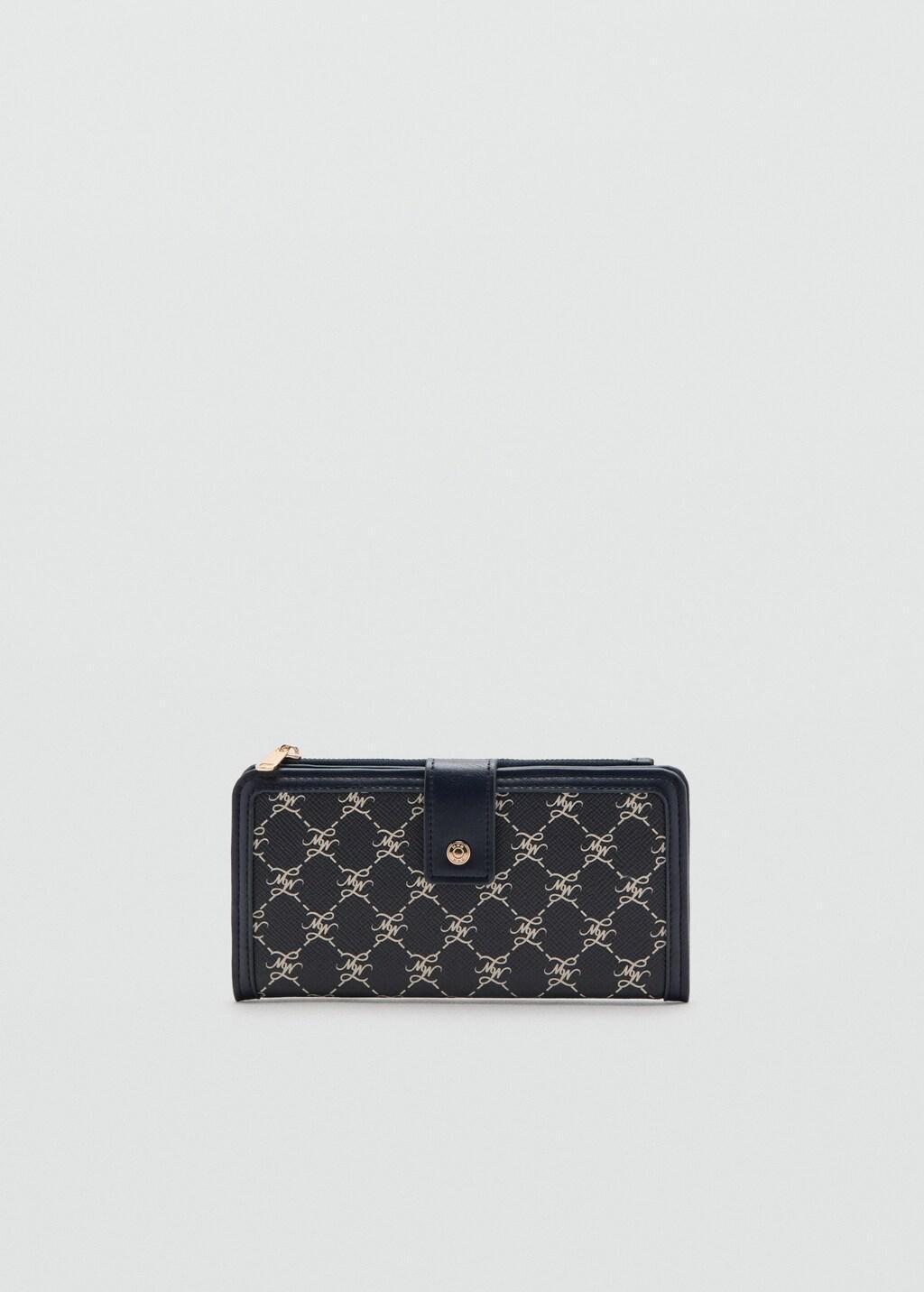 Blue Large Wallet With Logo Print, Navy, large image number 3