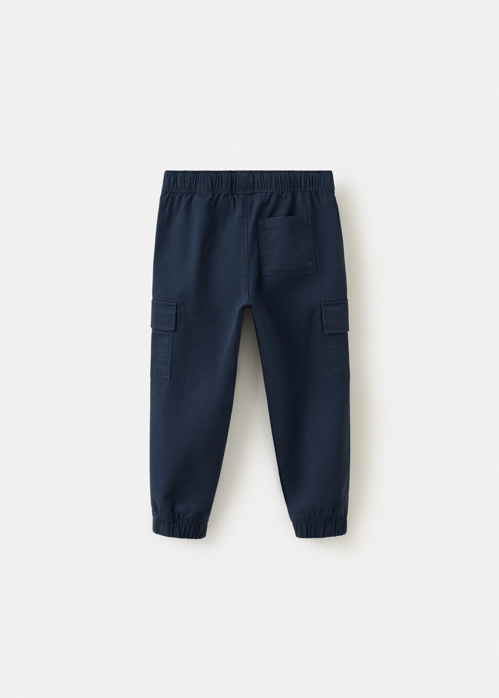 Blue Cargo Jogger Trousers, Baby Boy, Navy, large image number 2